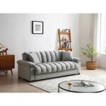 Canap 3 places convertible clic - clac en velours gris zapoto