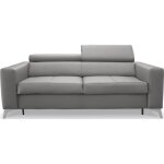 Canap� 3 places convertible en cuir italien de luxe movida gris clair.