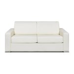 Canapé 3 places convertible express cuir de buffle blanc - couchage 140 cm - matelas 18 cm - calito Canapé 3 places convertible express cuir de buffle blanc - couchage 140 cm - matelas 18 cm - calito