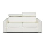 Canapé 3 places convertible express en cuir de buffle blanc - couchage 140 cm - matelas 18 cm - vizir ... Canapé 3 places convertible express en cuir de buffle blanc - couchage 140 cm - matelas 18 cm - vizir ...