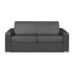 Canap� 3 places convertible express cuir de buffle gris - couchage 140 cm - matelas 14 cm - calito