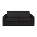 Canap� 3 places convertible express cuir de buffle noir - couchage 140 cm - matelas 18 cm - calito