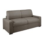 Canap 3 places convertible express en tissu anthracite - couchage lattes larges 140 cm - matelas 14 ...