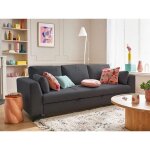 Tala - canap 3 places - convertible - en tissu - gris fonc