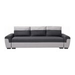 Canap 3 places convertible en tissu anthracite et gris clair gaby ii