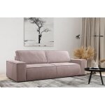 Canap 4 places convertible en velours ctel mauve amelia
