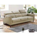 Canap� 3 places en cuir de buffle beige salvi