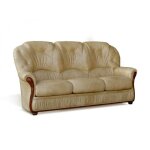 Canap� 3 places en cuir de buffle daphne - beige - authentique et confortable