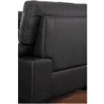 Canap 3 places en cuir de buffle mimas - noir - fixe - classique - intemporel