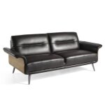 Canap 3 places en cuir - paris prix - enrico - marron - contemporain - moelleux