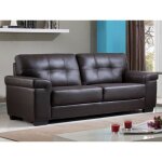 Canap 3 places en cuir hazel - chocolat - confort moelleux - design intemporel