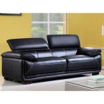 Canap� 3 places en cuir - macelo - noir