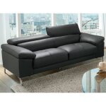 Canap 3 places en cuir solange - anthracite