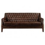 Canap 3 places en cuir vieilli colbert - chocolat - style vintage - confort moelleux - dimensions 138x84x84cm ...
