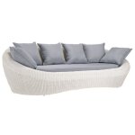 Canap� 3 places de jardin en r�sine tress�e ivoire - whiteheaven de mylia