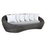 Canap� 3 places de jardin en r�sine tress�e gris - whiteheaven de mylia