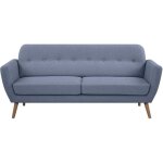 Canap - 3 places - lilly - tissu bleu clair - 193 x 79 x 86 cm - senho