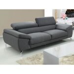 Canapé 3 places en microfibre gretel - gris - linea sofa - tissu - 107 - 3 places - 60 cm Canapé 3 places en microfibre gretel - gris - linea sofa - tissu - 107 - 3 places - 60 cm