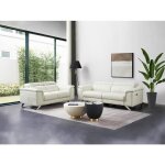 Canaps 3 places relax lectrique et 2 places en cuir de vachette blanc breyt ii