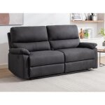 Canapé 3 places relax électrique en tissu gris anthracite lunano Canapé 3 places relax électrique en tissu gris anthracite lunano