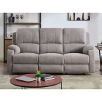 Canapé 3 places relax en microfibre gris clair brody Canapé 3 places relax en microfibre gris clair brody