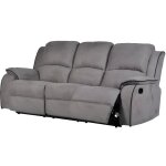 Canapé 3 places relax en microfibre hernani - gris - vente - unique - relaxation - classique Canapé 3 places relax en microfibre hernani - gris - vente - unique - relaxation - classique