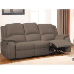 Canap� 3 places relax en microfibre hernani - marron - classique - avec accoudoirs