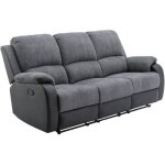 Canapé 3 places relax en microfibre et simili gris et noir brody Canapé 3 places relax en microfibre et simili gris et noir brody