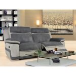 Canapé 3 places relax en microfibre talca - anthracite et gris clair Canapé 3 places relax en microfibre talca - anthracite et gris clair