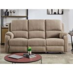 Canapé 3 places relax en microfibre taupe brody Canapé 3 places relax en microfibre taupe brody