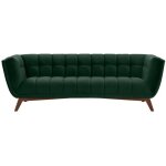 Canap� 3 places en velours vert fonc� - mona - rendez - vous d�co