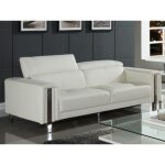 Canap� 3 places en simili maroua - blanc - contemporain - design - fixe - moelleux