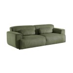 Canap 3 places. tissu velours ctel vert. 2 coussins dhoussables. wallas l 230 x p 98 x h 73cm