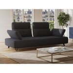 Canap� 3 places en tissu 3d gris anthracite avec dossier avance - recule mercota