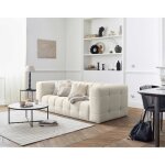 Canapé 3 places en tissu beige - suzano - confort ferme - fixe - profondeur dassise 68 cm Canapé 3 places en tissu beige - suzano - confort ferme - fixe - profondeur dassise 68 cm