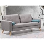 Canap 3 places tatum en tissu - gris chin