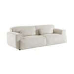 Canap 3 places. tissu velours ctel blanc crme. 2 coussins dhoussables. wallas l 230 x p 98 x h 73cm ...