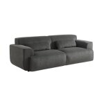 Canap� 3 places. tissu velours c�tel� gris fonc�. 2 coussins d�houssables. wallas l 230 x p 98 x h 73cm ...