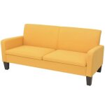 Canap� 3 places vidaxl - jaune - tissu - confort moelleux - design contemporain
