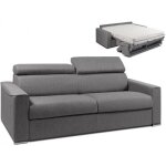 Canapé 4 places convertible express en tissu vizir - gris - couchage 160 cm - matelas 18cm Canapé 4 places convertible express en tissu vizir - gris - couchage 160 cm - matelas 18cm