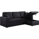 Canap� dangle convertible / r�versible alain - 221 x 145 x 85 cm - 3 places - noir