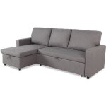 Canap convertible avec angle rversible baleares tissu gris clair