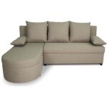 Canap� dangle convertible r�versible 3 places jen - tissu beige - style contemporain - l196 x h88 x p159 ...