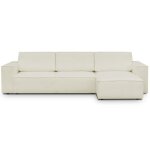 Canap� dangle convertible r�versible 5 places en tissu bouclette �cru - harper