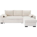 Canap dangle convertible rversible marlon beige - mridienne avec coffre - velours ctel l 240 x p ...