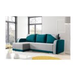 Canap� dangle convertible et r�versible molly gris et bleu - top deco - 4 places - coffre de rangement ...