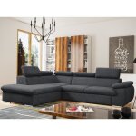 Canap� dangle convertible en tissu avec coffre de rangement fabien - anthracite - angle gauche