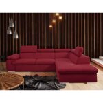 Canap� dangle droit convertible en tissu rouge avec coffre de rangement fabien