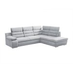 Canap dangle convertible en tissu pylos - gris clair - angle droit