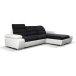 Canap dangle convertible en tissu et simili mirabeau - bicolore noir / blanc - angle droit